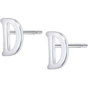 925 Sterling Boucle D'oreille Argent, Lettre Initiale Clou D'oreille Pour Femme Fille, Petite Lettre Alphabet A-Z Oreille Bijoux Enfants - Neuf