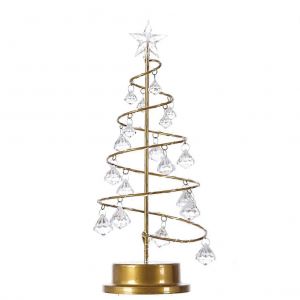 Arbre de no&euml;l de la Lampe, Cristal Spirale Arbre de No&euml;l avec des &Eacute;toiles Scintillantes,pour No&euml;l, la D&eacute;coration de Table - Neuf