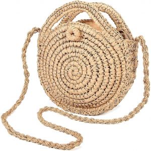 Sac de plage d'été,Sac à bandoulière pour dames Femmes Sac en raphia de paille Cantine Sac à bandoulière léger - Neuf