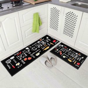 Tapis De Cuisine Antidérapant Ensembles De Tapis De Cuisine,Chemin De Couloir Pour Tapis De Cuisine Lavables De Cuisine Avec Support En Caoutchouc Naturel,Ensemble De Tapis De Porte. - Neuf