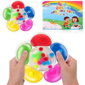 KAL-Jouet Sensoriel Anti Stress Pour Enfants, Jouets Sensoriels De Tri Des Couleurs, Jouets Éducatifs De Correspondance Des Couleurs, Pour Les Enfants D'Âge Préscolaire - Fleur - Neuf