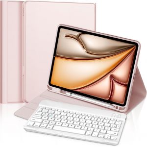 SHIBA-&Eacute;tui Clavier pour iPad Air 11 (M3 2025/M2 2024) - iPad Air 5/4 Clavier Magn&eacute;tique AZERTY Fran&ccedil;ais Clavier,Coque Arri&egrave;re Anti[1 - Neuf
