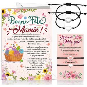 Tianyi-Idee Cadeau Mamie Petite-Fille Bracelets Cartes Avec Enveloppe F&ecirc;te Des Grand-M&egrave;re Cadeau, Bonne F&ecirc;te Mamie Carte De V?ux Bracelets Mamie Petite Filles F&ecirc;te Des Grand M&egrave;re Bracelets - Neuf