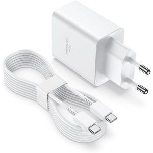 Thef-45w Usb C Rapide Chargeur Et 2m Cable, Usb C Prise Secteur Mural Type C Alimentation Adaptateur 45w Super Chargeur Samsung Charge Rapide Pour Iphone 16/15/Ipad/Ipad Air, Samsung Galaxy - Neuf