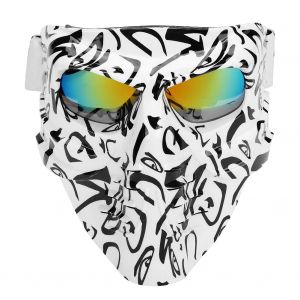 Masque facial tete de mort, lunettes de protection pour moto, velo, course, ski, sable, vent, casque, lunettes G114 - Neuf