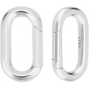 Eryi-1 Boîte 2 Pièces Bague Ovale À Ressort 925 Bagues À Ressort En Argent Sterling Porte Clés Anneau Fermoirs Ronds Pour La Fabrication De Bijoux Accessoires Bricolage - Neuf