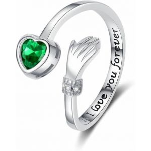 Kal-Bague Femme Bagues En Argent Sterling 925 I Love You Forever Ajustable Ouverte Bagues De Zircon Romantique Couple Plaqu&eacute; Or Bague De Promesse Rings - Neuf