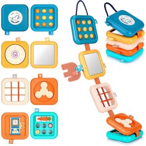 JGD-Busy Board Montessori 1 2 3 Ans, Sensoriels Jouets Enfant pour Promouvoir la Motricit&eacute; et la Cognition, Jeux Voiture Bebe, Busy Activity Cube pour Petits - Neuf