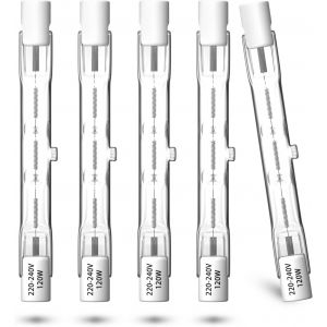 Kalanka-120w R7s 78mm Ampoules Halog&iquest;&iquest;Nes Lin&iquest;&iquest;Aires Blanc Chaud 2800k 1885lm Gradable J118 Projecteur Halog&iquest;&iquest;Ne Lin&iquest;&iquest;Aire &iquest;&iquest; Double Extr&iquest;&iquest;Mit&iquest;&iquest; R7s Pour Lampadaire, Lampe De S&iquest;&iquest;Curit&iquest;&iquest; (Paquet De 5) - Neuf