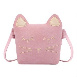 Sac à main bandoulière pour petite fille, mini sac princesse, sac messager à bandoulière en forme de chat, rose - Neuf