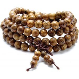 Trahoo-8mm 108pcs Necklace, Natural Wooden Beads Bracelet, Bracelet De Yoga Élastique Pour Hommes Et Femmes - Neuf