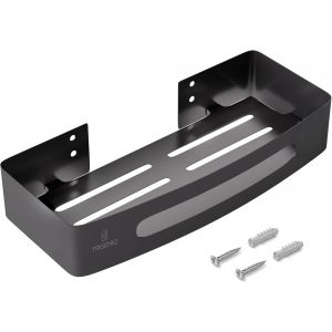 &Eacute;tag&egrave;re de douche avec per&ccedil;age XXL en acier inoxydable - porte-savon pour douche avec drainage rapide - stable sur chaque mur (argent) - Neuf