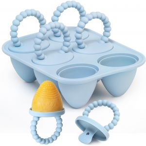 Kalanka-Lot De 6 Moules &Agrave; Glace En Silicone Pour B&eacute;b&eacute; - Avec Tiges En Silicone - Mini Moules &Agrave; Glace Pour B&eacute;b&eacute;/Tout-Petits/Enfants - Sans Bpa - Convient &Agrave; Un Usage Alimentaire - Facile &Agrave; Nettoyer - I - Neuf