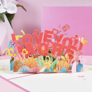 Carte De Mariage Pop-Up 3d (15 X 20 Cm), Cartes De V?ux D'anniversaire Avec Enveloppe, Carte D'invitation Pop-Up Romantique Pour La Saint-Valentin, Cadeau Créatif Personnalisé Pour Couple De Femmes - Neuf
