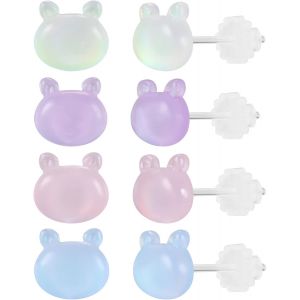 Kal-Ensemble De Boucles D'oreilles Color&eacute;es Boucles D'oreilles En Plastique Boucles D'oreilles Transparentes Mignonnes Pour Filles Femmes Multipack - Neuf