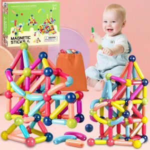 KALWL-Bloc Construction Magnetique Enfant,88Pcs Boules Magnétiques Et Tiges,Bloc De Construction Magnétique Montessori,Jeux Construction Magnétique,Jeux Jouet Magnetique Enfant Âgés De 3 Ans + - Neuf