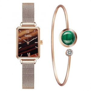 Femmes Bracelet Montres &Agrave; Quartz Mode Carr&eacute; Dames Montre &Agrave; Quartz Bracelet Alliage Vert Carr&eacute; Cadran Montre-Bracelet - Neuf