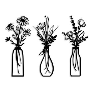 Vase d&eacute;coratif en m&eacute;tal avec motif de feuille d'arbre rustique en fer forg&eacute;, id&eacute;al pour le salon, le couloir ou la chambre. - Neuf