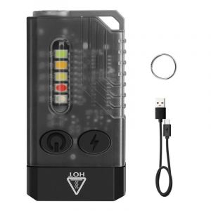 (Noir) L02 1000 Lumens Mini Rechargeable Edc Lampe De Poche, Lumière Uv À 365nm, Multicolore Source De Lumière, Ultra Puissant Petite Lampe Torche Led Avec Base Magnétique Et Alarme Sonore - Neuf