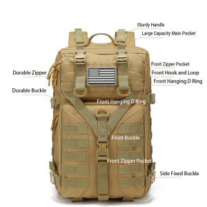 Sac à dos de Camping multifonctionnel 45L, tissu Oxford, grande capacité, sac à dos de randonnée en plein air - Neuf
