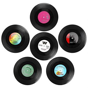 Sous-Verres,Retro Cd Record Coaster Set Round Cup Mat Avec Tapis De Bar Antid&eacute;rapants Accessoires Pour Hom - Neuf