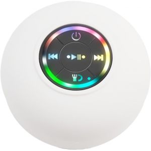 KAL-Haut-Parleur De Douche Étanche À Ventouse Avec Lumière Led - Son Hd - Pour La Maison, Les Fêtes, La Salle De Bain - Blanc - Neuf