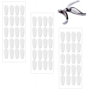 KALANKA-Lot de 30 paires de coussinets de nez adh&eacute;sifs et coussinets de lunettes en silicone antid&eacute;rapants - Coussinets de nez en silicone avec dos collant pour cadre plein - Antid&eacute;rapants - 1 mm - Neuf