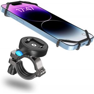 Universal Phone Holder For Bike/Motorcycle, One Button Unlock+Auto Lock, Road/Mtb/Handlebar Holder For Iphone 15 14 13 12 11 Pro Max/Xr/Xs/X/8/7 And Telephone 4.7 To 6.8 Inches - Neuf