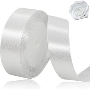 Ruban De Satin Blanc De 20 Mm Pour D&eacute;corations De F&ecirc;te De No&euml;l, 23 M De Long, Pour Emballage Cadeau, Artisanat, F&ecirc;te De Mariage, No&euml;l, Noeuds Pour Cheveux, Bouquets Floraux, Anniversaires, F&ecirc;tes - Neuf