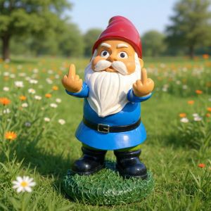 Mevronisshop-Nains De Jardin En R&eacute;sine,Nains De Jardin En Ext&eacute;rieur,Double Doigt D'honneur,13.97 Cm, D&eacute;corations Ext&eacute;rieures Pour Terrasse, Cadeau De Pendaison De Cr&eacute;maill&egrave;re (Bleu) - Neuf