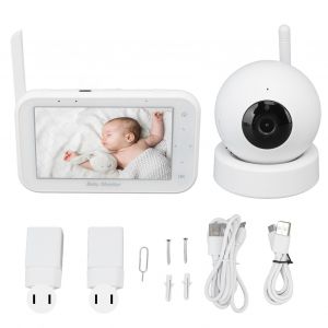 Babyphone avec camera, ecran LCD 4,3 pouces, rotation a 360 degres, vision nocturne, communication bidirectionnelle, pour animaux domestiques, prise americaine de 100 a 240 V. - Neuf