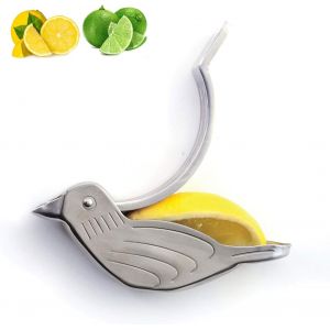 Presse-Citron Et Presse-Citron Vert Manuel En Acier Inoxydable Genting 2 Pièces, Presse-Citron En Forme D'oiseau Argenté - Neuf
