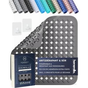 KALANKA-Tapis de Douche antidérapant Sensible à la Peau 53x53cm, Fixation INCL. | Tapis antidérapant pour la Douche sans BPA | Tapis de Douche résistant aux moisissures & Lavable en Machine - Neuf