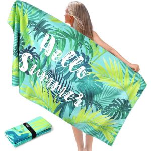 Kal-Serviette De Plage Xxl,Serviette Microfibre 90x180cm, Serviettes De Plage Léger Et Séchage Rapide, Serviette Convient Pour La Plage, Sport, Voyages,Sauna,Piscine - Neuf