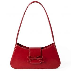 Coquette Bow Sac &agrave; Bandouli&egrave;re Y2K Rouge PU Cuir d'Embrayage Sac &agrave; main Tendance Sac &agrave; main sous les Aisselles pour les Femmes - Neuf