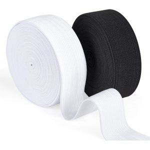 Mevronisshop-Lot De 2 &Eacute;lastique Couture De 25 Mm De Large - Blanc Et Noir - 12 M (13 Yards) - Bande &Eacute;lastique Couture Pour La Couture Et Le Bricolage - Neuf