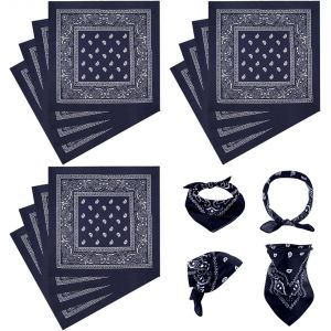 12 Pack Bandana Homme Femme Bandana Paisley, Foulard Paisley Multifonctionnel Pour Accessoire De Mode Rocker Cowboy, Doux Et Respirant.[G956] - Neuf