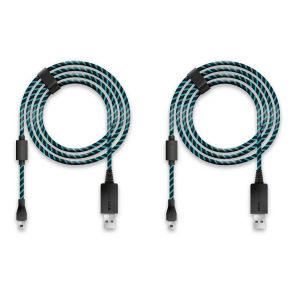 Thef-® Câble De Charge Pour Manette Ps4 (2x4m, Usb 2.0) - Câble Usb Durable Et Rapide Pour Playstation 4 - Chargeur Officiel Pour Manettes Ps4 - Longueur Optimale Pour Jouer En Chargeant - Neuf