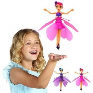 Figurine - FEE MAGIQUE VOLANTE - Rose et mauve - Infrarouge - Charge USB - Facile à jouer - Neuf