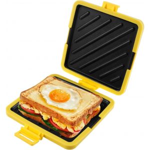 Machine &Agrave; Sandwichs Pour Micro-Ondes - Batterie De Cuisine Sans Fil En Silicone - Technologie Heatwave - Grille-Pain Antiadh&eacute;sive Pour La Cuisson De Sandwichs Croustillants (Jaune) - Neuf