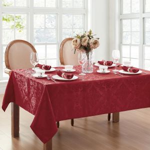 Eryi-Nappe Damassée Rectangulaire En Polyester, Rouge, 177,8 X 132,1 Cm - Neuf