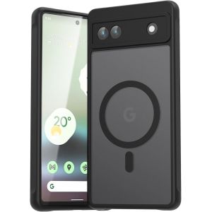 LORANKA-pour Google Pixel 6A Coque pour Magsafe, Coque de t&eacute;l&eacute;phone magn&eacute;tique pour Pixel 6A, Protection de cam&eacute;ra R&eacute;sistante aux chocs et aux rayures Housse transparente pour Google 6A, Noir - Neuf
