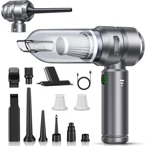 VornixorSarlshopAspirateur &agrave; Main, 26000Pa Aspirateur sans Fil Puissant, 4-in-1 Aspirateur de Voiture Moteur sans Balais, 3 Vitesses Mini Aspirateur pour Maison/Bureau/Voiture, Gris Fonc&eacute; - Neuf