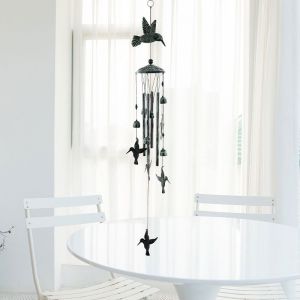 Carillons Éoliens pour Oiseaux, Décorations de Cloche de Colibri à L'Extérieur Carillons Éoliens avec Tube en Aluminium et Cordon pour Terrasse Extérieure Maison Ou Jardin Cadeau - Neuf