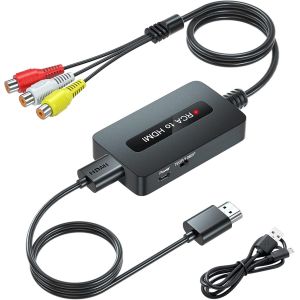 Cvbs Convertisseur De C&acirc;ble Rca Vers Hdmi Composite Pour N64/Wii/Ps2/Xbox Avec Sortie Rca M&acirc;le &Agrave; Afficher Sur Les T&eacute;l&eacute;viseurs Hd - Neuf