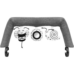 Nouvelhorizonstore-Baby Bouncer Toy Bar Pour B&eacute;b&eacute; Bouncer Avec 3 Jouets Sensoriels, Faciles &Agrave; Fixer Et &Agrave; Enlever, Doux Pour La Peau, Lavable En Machine, Noir Et Blanc, Doux - Neuf