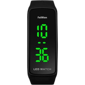 Eryi-Digital Montres Bracelet 50m Étanche Outdoor Sport Minimalisme Eclairage Led Rectangulaire Plastique De La Lunette Et Caoutchouc Ruban Montre - Neuf