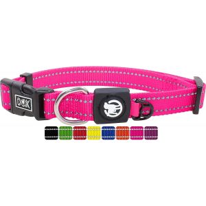 Eryi-Collier Chien Nylon, Réfléchissante, Réglable | Nombreuses Couleurs & Tailles | Pour Petit, Moyen Gros & Grand | Colliers Chat Chiot | Rose Rosa, Xs - Neuf