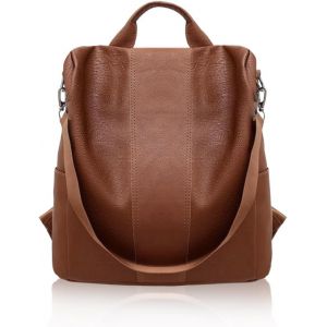 RFCBC-Sac à dos étanche pour femme - Antivol - En cuir synthétique - Avec sangle amovible et poignée - Neuf