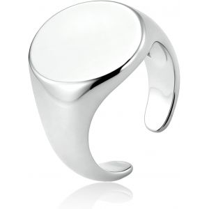 Kahfl-Bague Large Or Argent Femme Homme,Plaqué Or 14 Carats,Chevalière Bague Épaisse Réglable,Bagues D'amitié Mode,Acier Inoxydable,Cadeaux De Bijoux - Neuf